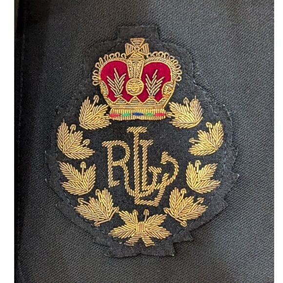 VTG Ralph Lauren Jacket Blazer Worsted Wool 3-D Gold RL Crest & Crown Sz 6P NWT - Picture 5 of 11